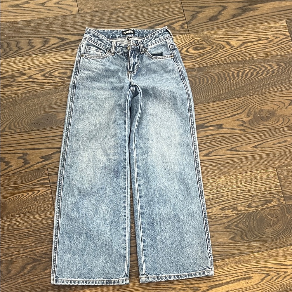 Katie J NYC Light Blue Wide Leg Jeans